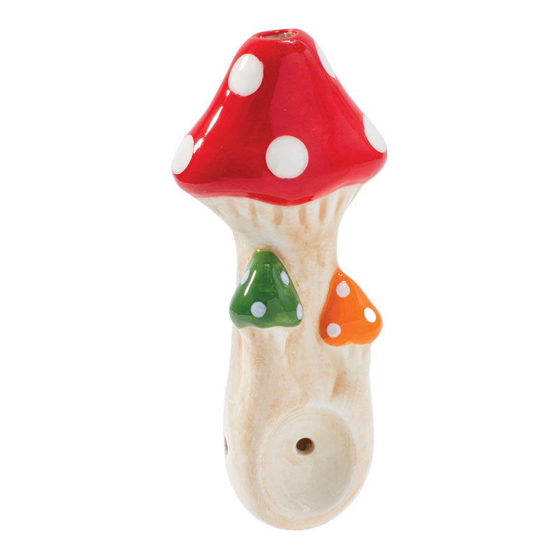 Wacky Bowlz Tri Mushroom Ceramic Pipe - 4" CannaDrop-AFG