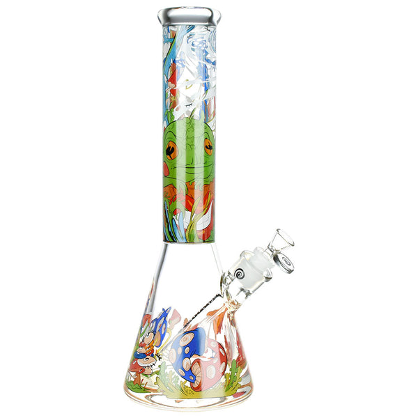Wormhole Psychedelic Forest Beaker Water Pipe - 14.5" / 14mm F CannaDrop-AFG