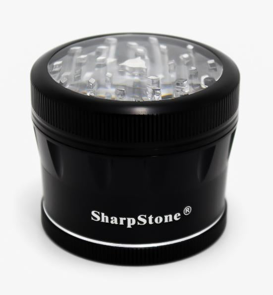 2.50 in Sharpstone 2.0 V2 4pc Clear Top Grinder - Black.