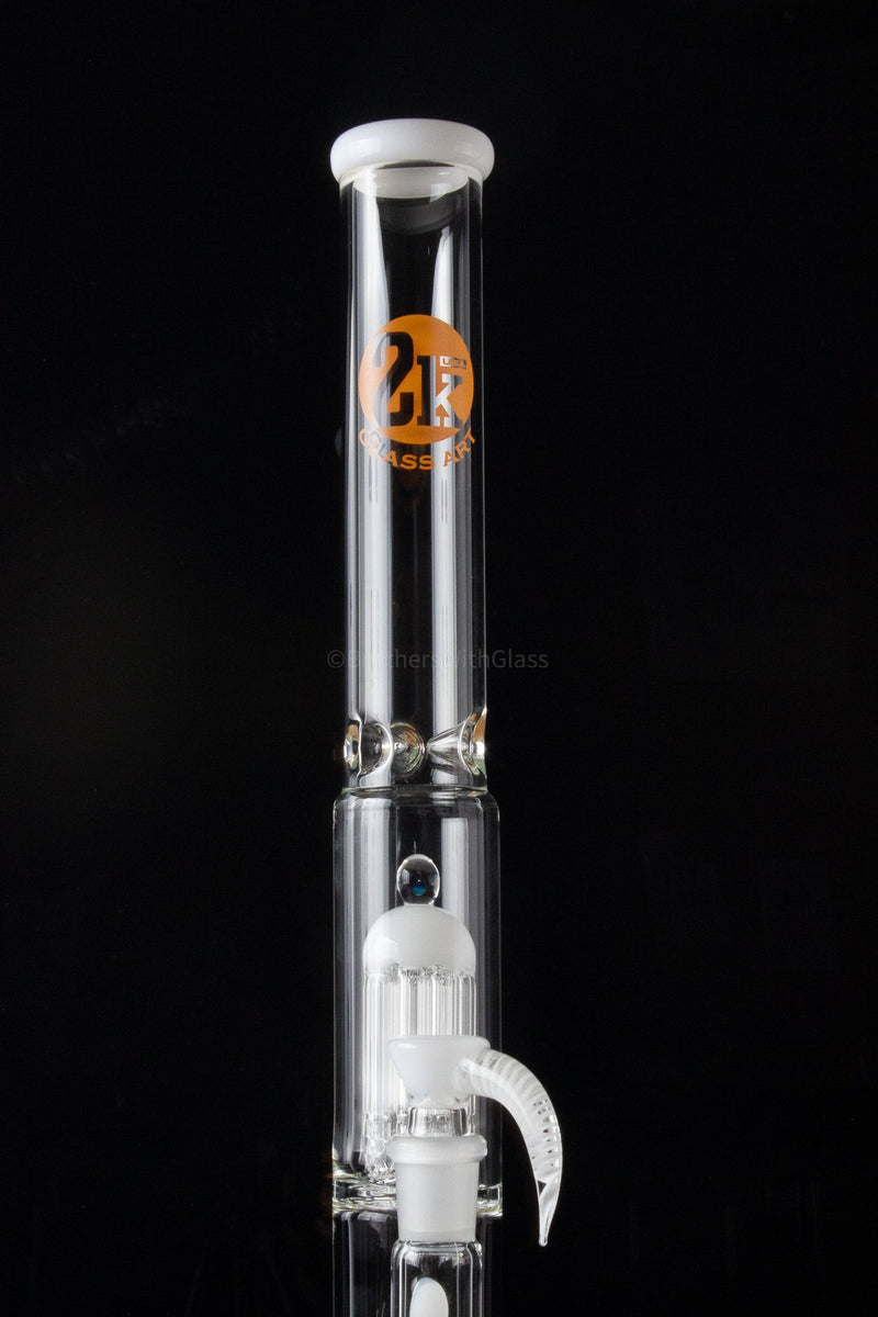 2K Glass Art 16 In Color Double Stemline to Tree Perc Bong With Opal.