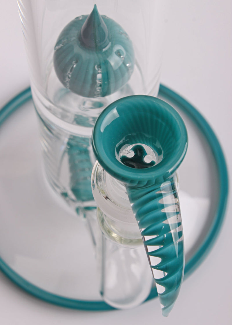 2K Glass Art Color Accent Dual Stemline To Imperial Perc Bong 2k Glass Art