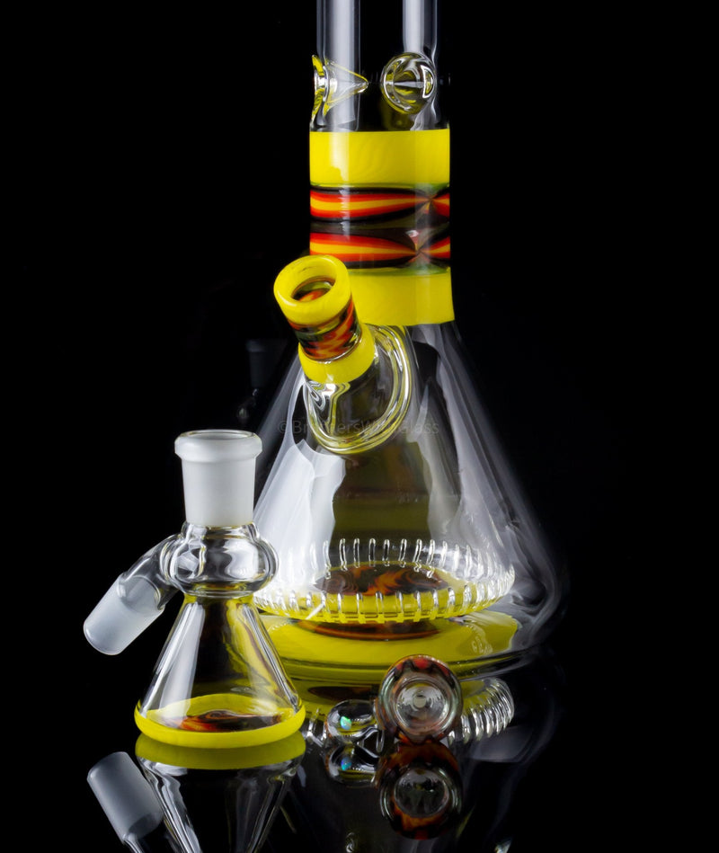 2K Glass Art  Wig Wag Reversal Collins Beaker Bong - Yellow.
