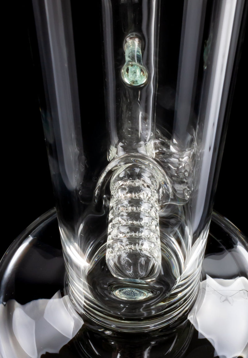53 Elements Glass Double Perc Gridline to Gridded Dome Straight Bong - 1.