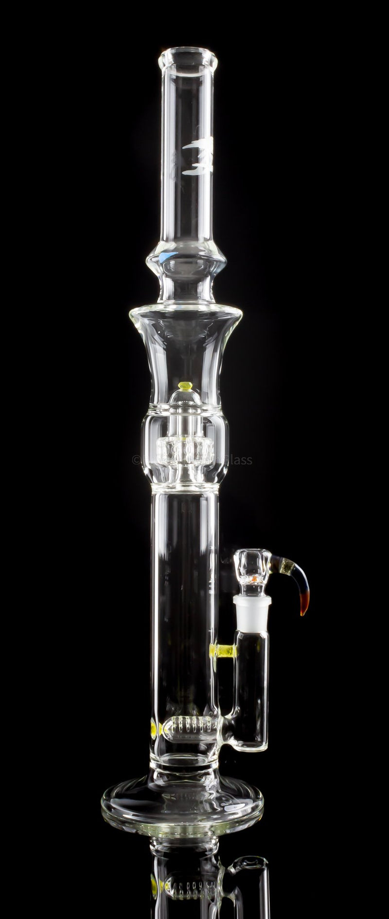 53 Elements Glass Double Perc Gridline to Gridded Dome Straight Bong - 2.