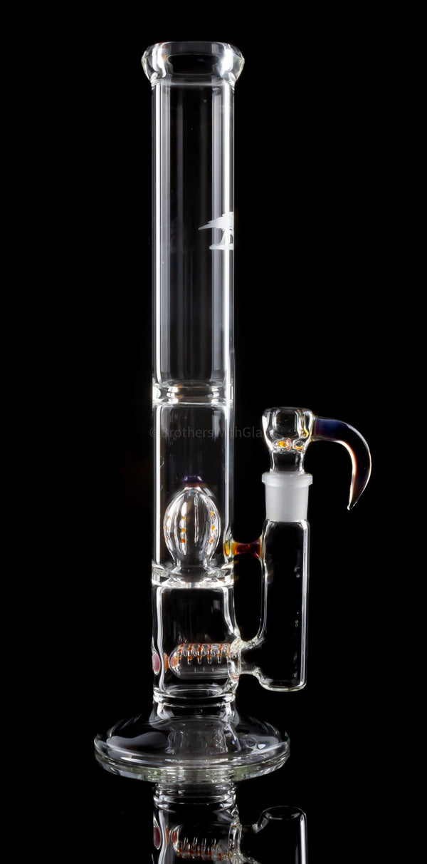 53 Elements Glass Double Perc Gridline to Imperial Straight Bong - 2.