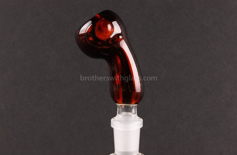 Amber Glass Slide With Bent Neck 18mm.