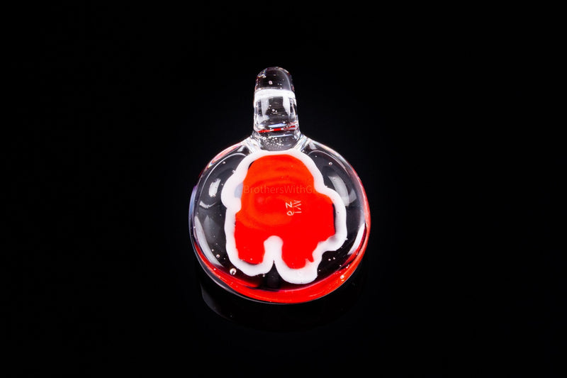 AVI Glass UV Reactive Red Among Us Pendant with Opal.