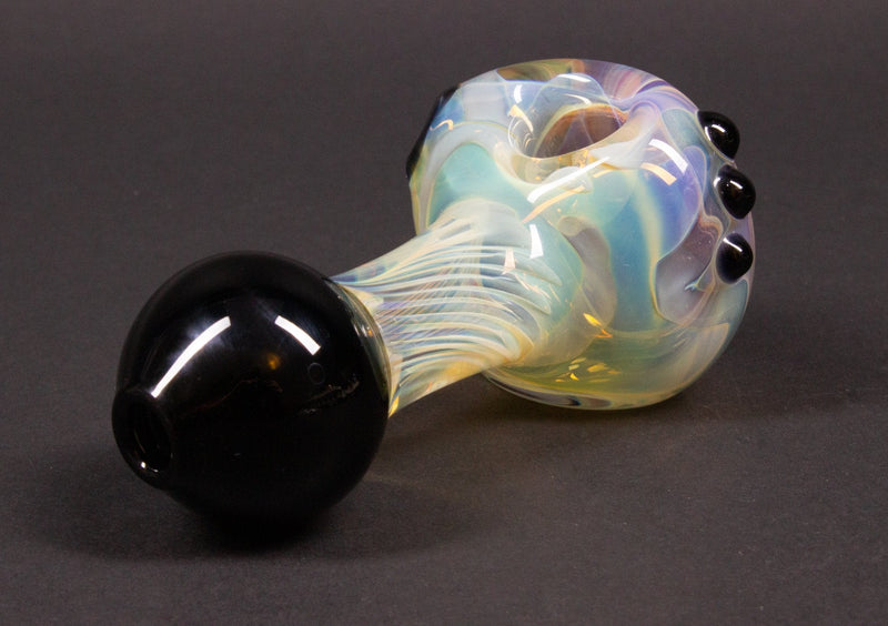 BH Glass Fumed Dot Cap Spoon Hand Pipe.