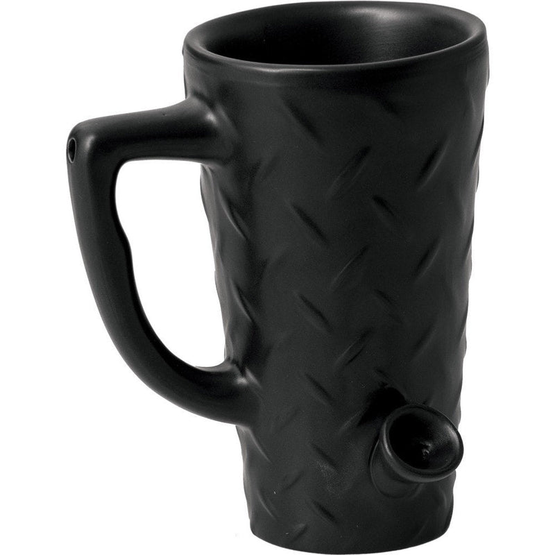 Black Diamond Plate Coffee Mug Hand Pipe.