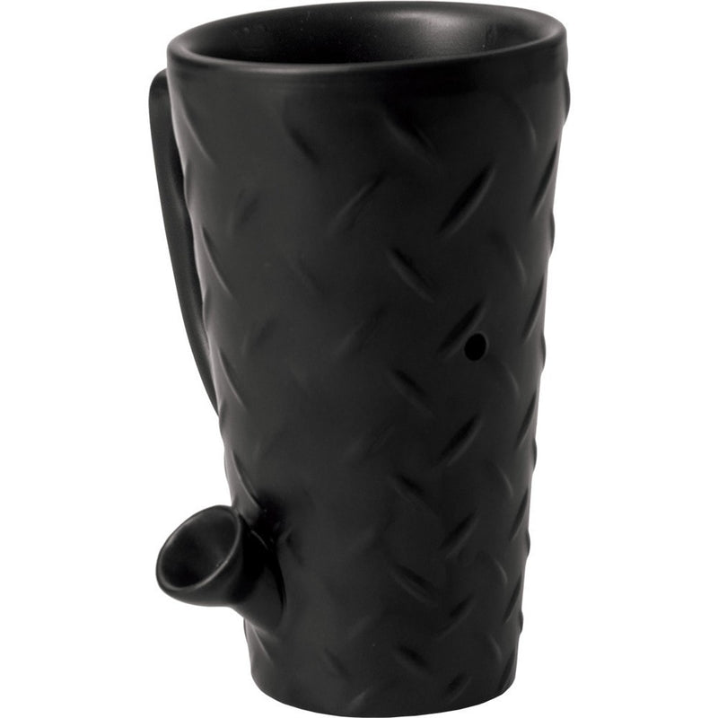 Black Diamond Plate Coffee Mug Hand Pipe.