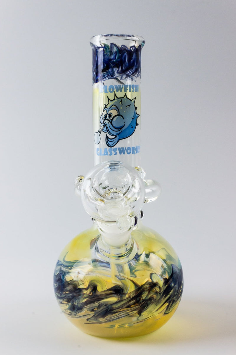 Blowfish Glassworks 10 In Worked Fumed Maria Bubble Bottom Bong.