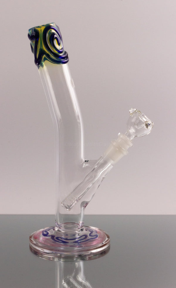 Blowfish Glassworks 24K Gold and Silver Fumed Bent Neck Straight Bong.