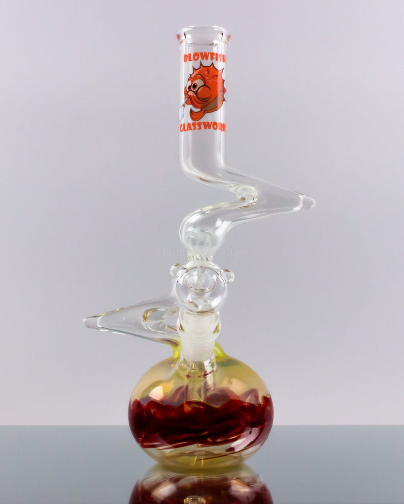 Blowfish Glassworks 24K Gold and Silver Fumed Color Bubble Bottom Zong Bong.