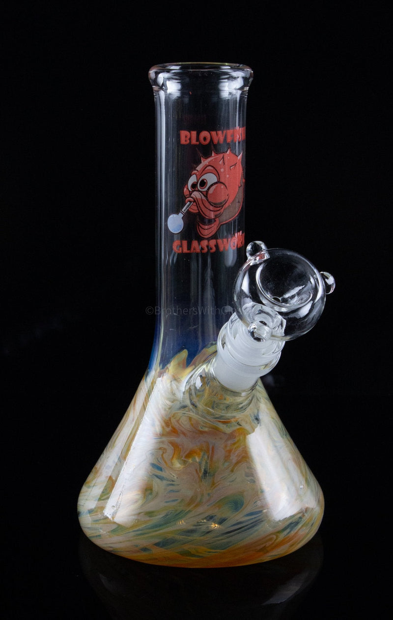 Blowfish Glassworks 8 In Wrap and Raked Beaker Bottom Bong.