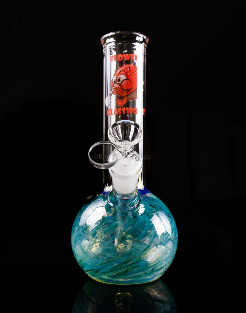 Blowfish Glassworks 8 In Wrap and Raked Bubble Bottom Bong.