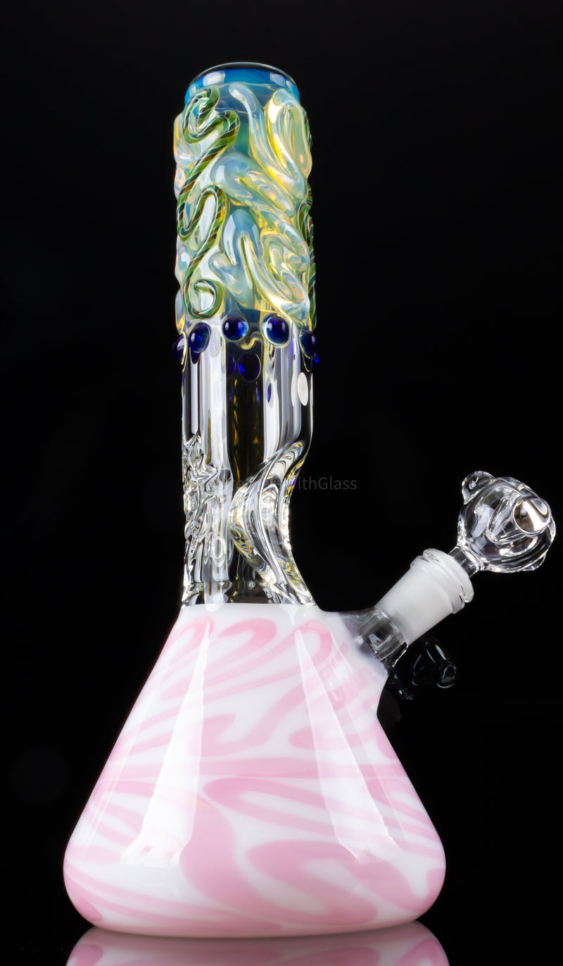 Blowfish Glassworks Color Worked Beaker Bottom Bong.