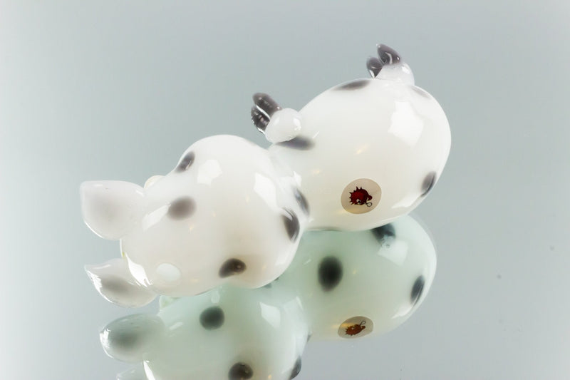 Blowfish Glassworks Sculpted Glass Pig Hand Pipe.