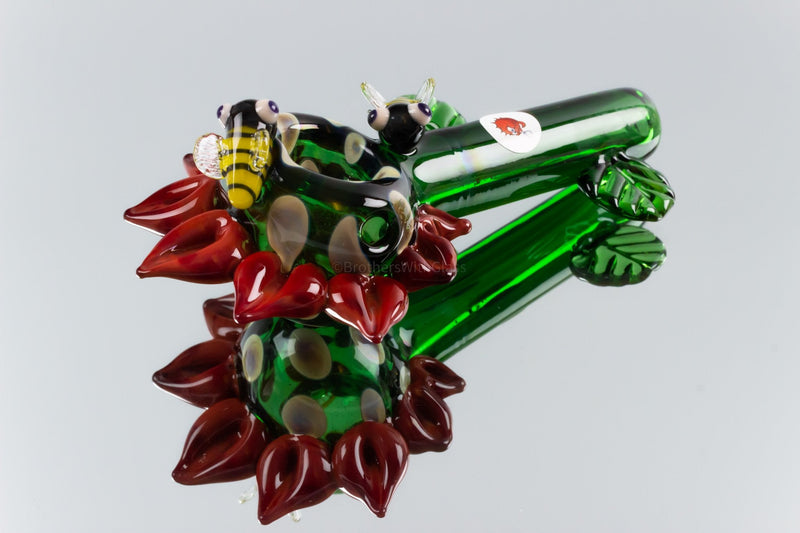 Blowfish Glassworks Sculpted Glass Sunflower Hand Pipe - Color Variations.