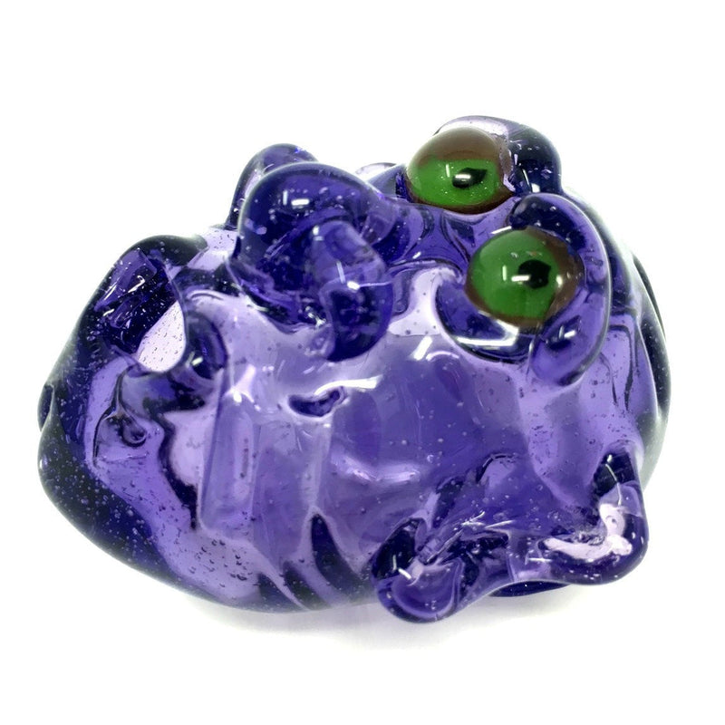 Blue Acid Glass Face Pendant - Purple Lollipop.