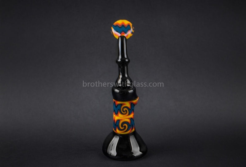 Bobby R Glass Worked Wig Wag Bubbler Water Pipe - Fire and Ice.