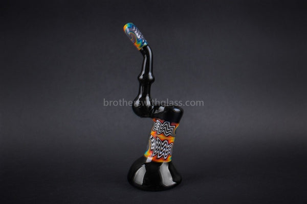 Bobby R Glass Worked Wig Wag Bubbler Water Pipe - Rainbow.