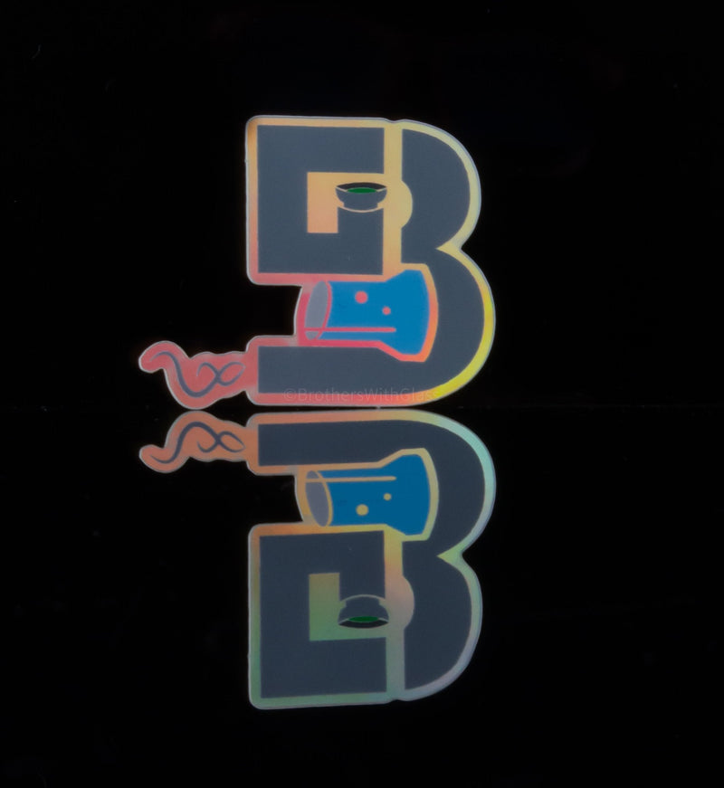 Brothers With Glass Holographic Logo Sticker.
