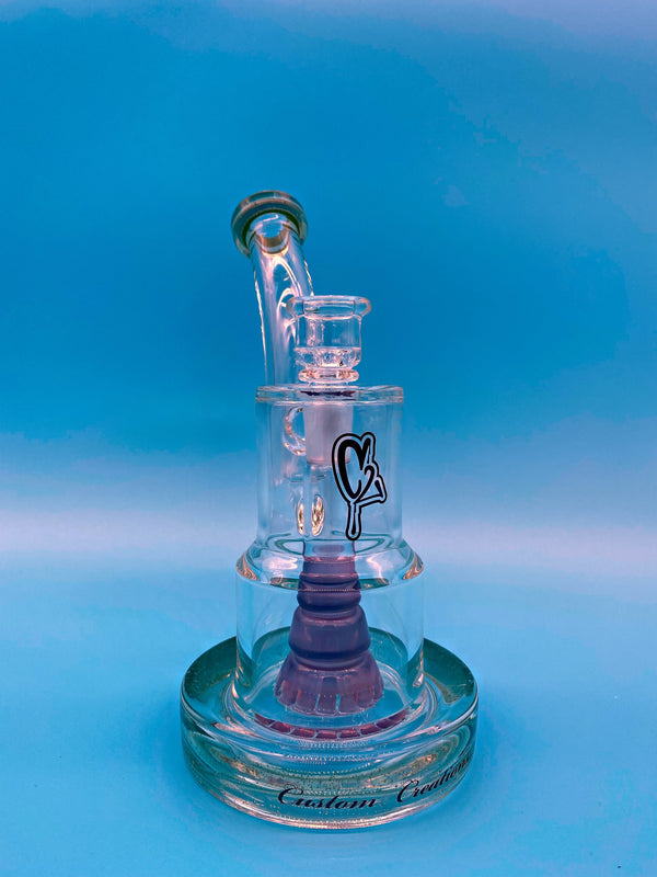 C2 Custom Creations Cake Sprocket Perc Bubbler With Heady Color Accents C2 Custom Creations
