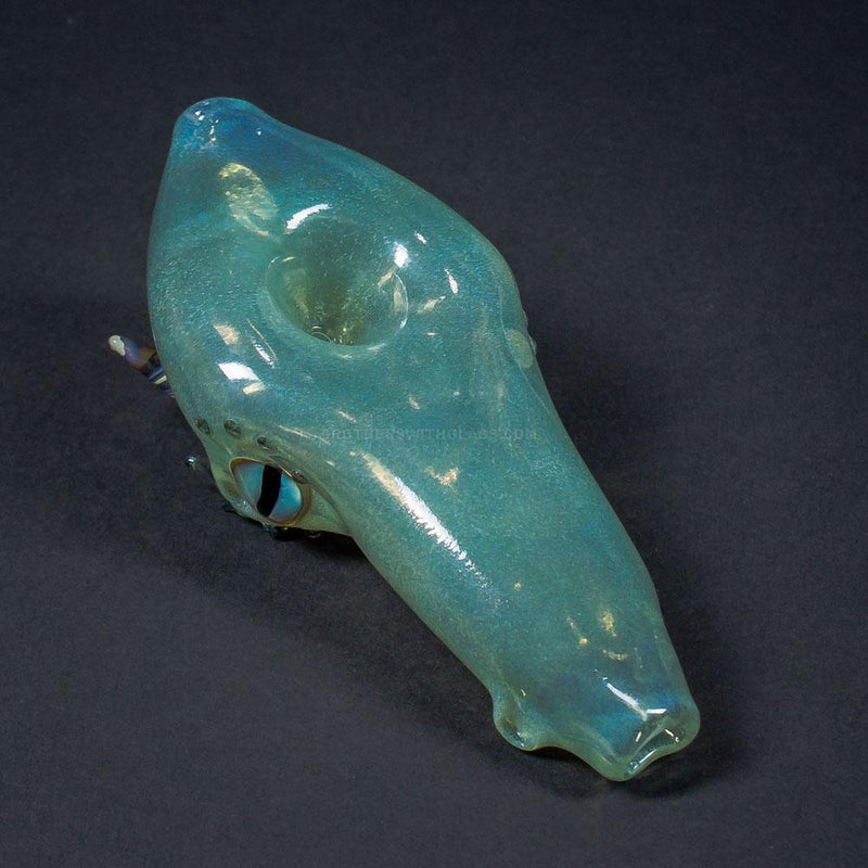 Chameleon Glass Abraxas The Dragon Steamroller Hand Pipe - Green.