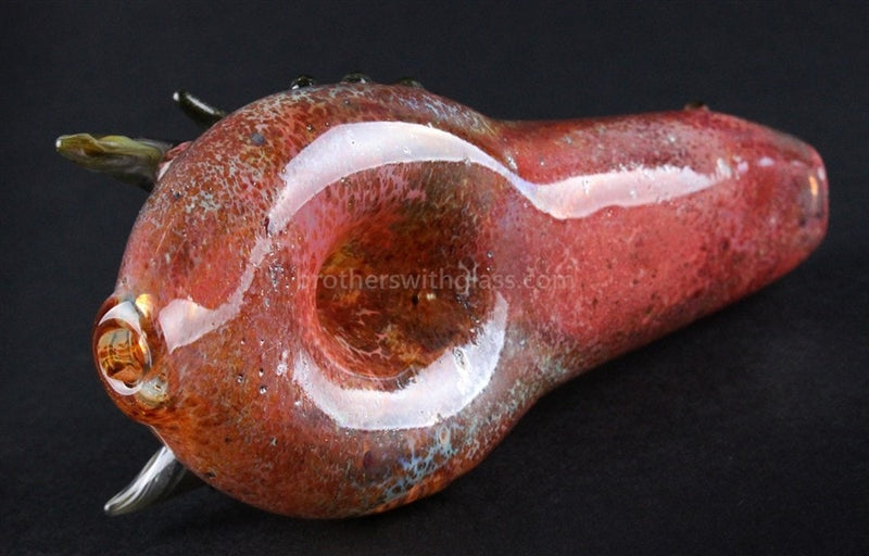 Chameleon Glass Abraxas The Dragon Steamroller Hand Pipe - Natural Red.