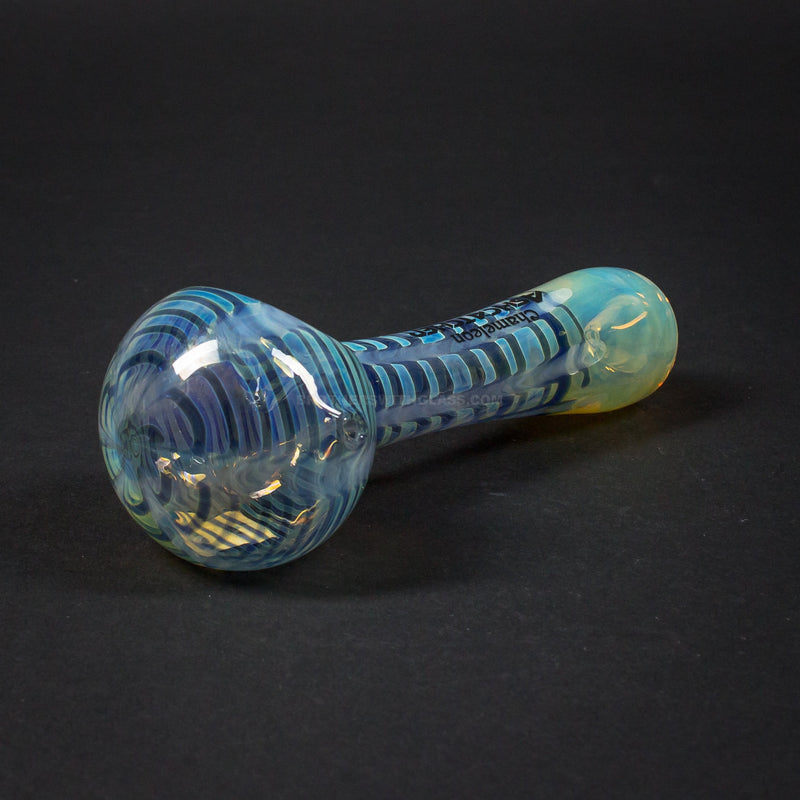 Chameleon Glass Ash Catcher With Rake Hand Pipe - Blue.