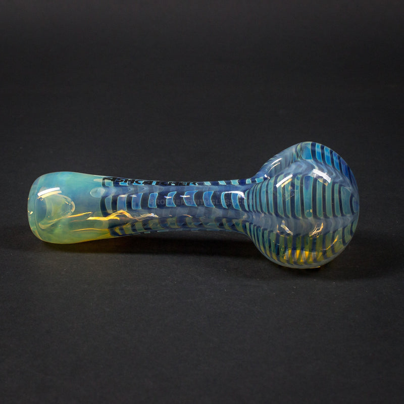 Chameleon Glass Ash Catcher With Rake Hand Pipe - Blue.
