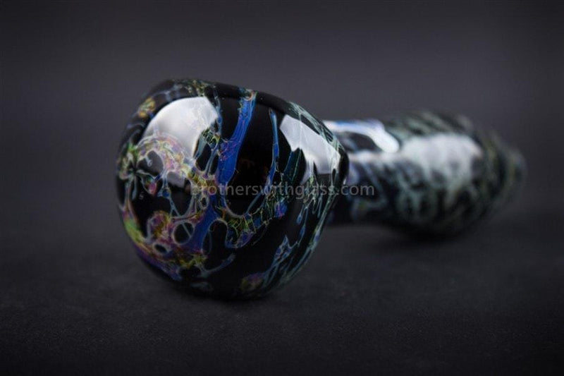 Chameleon Glass Black Granite Hand Pipe With Illuminati.