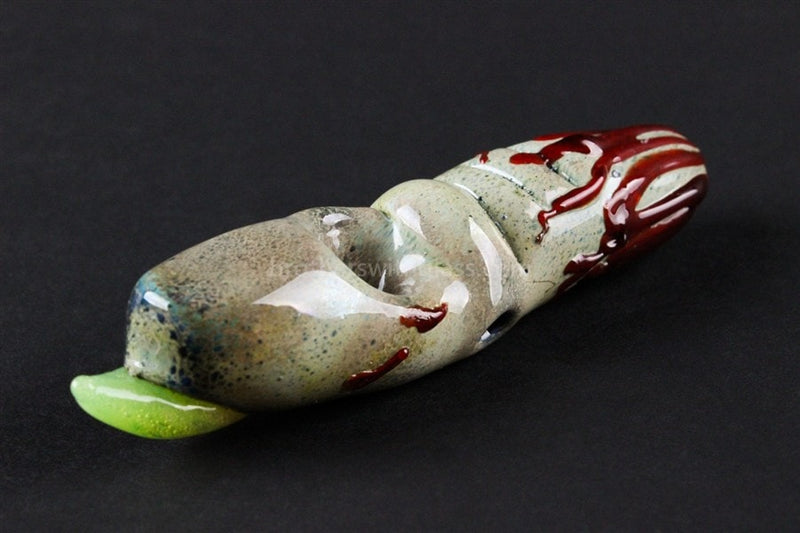 Chameleon Glass Bloody Zombie Finger Hand Pipe.