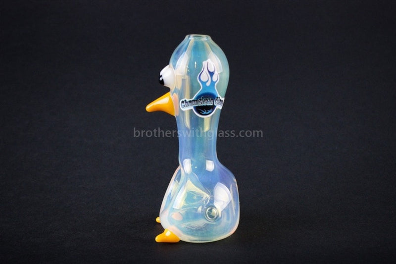 Chameleon Glass Chicky Bird Sculpted Hand Pipe - Fumed.