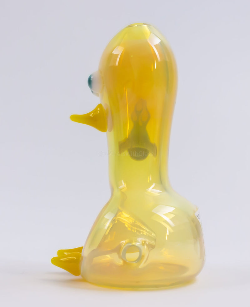 Chameleon Glass Chicky Bird Sculpted Hand Pipe - Fumed.