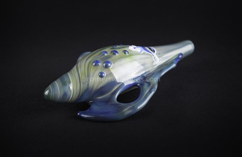 Chameleon Glass Conch Mollusk Shell Hand Pipe.