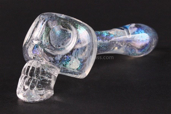 Chameleon Glass Crystal Skull Dichro Hand Pipe.