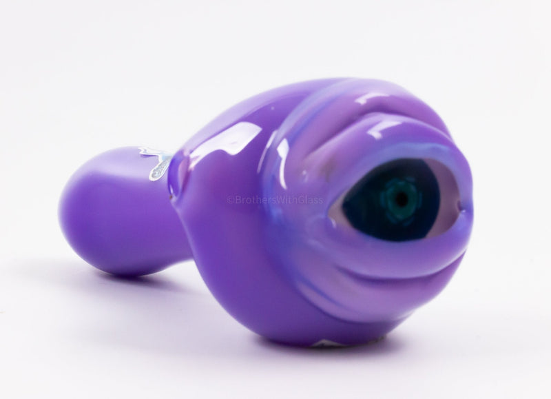Chameleon Glass Cyclops Eyeball Hand Pipe - Purple.