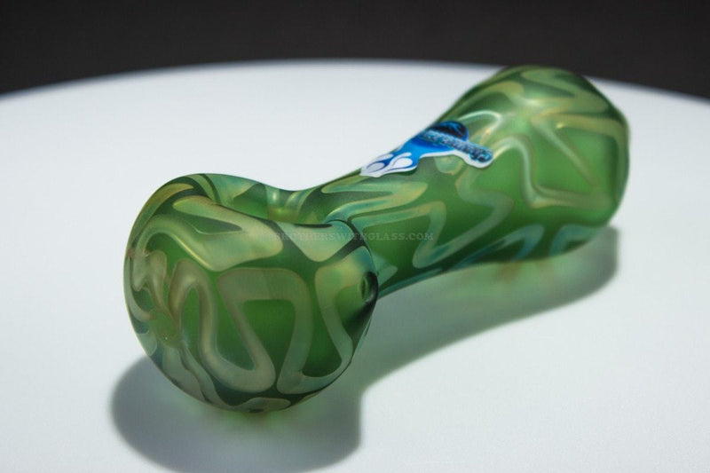 Chameleon Glass Desiderata Sand Blasted Hand Pipe - Green.