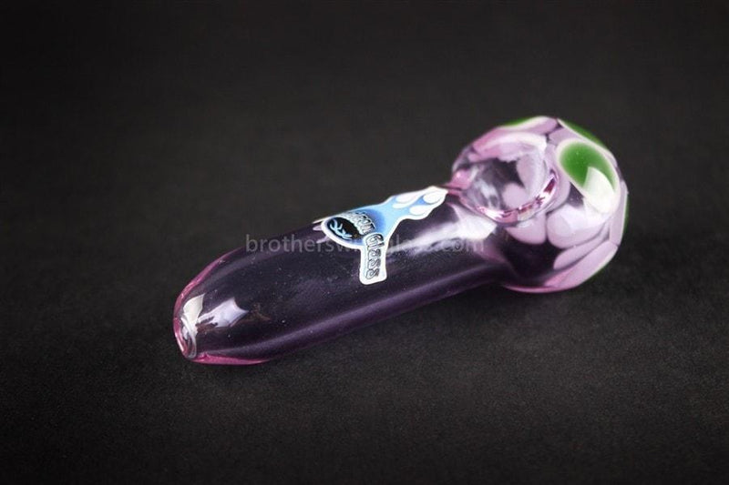 Chameleon Glass Double Dot Hand Pipe - Amethyst Purple.