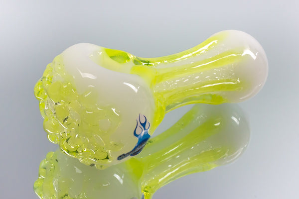 Chameleon Glass Ectoplasm Hand Pipe With Illuminati - White.