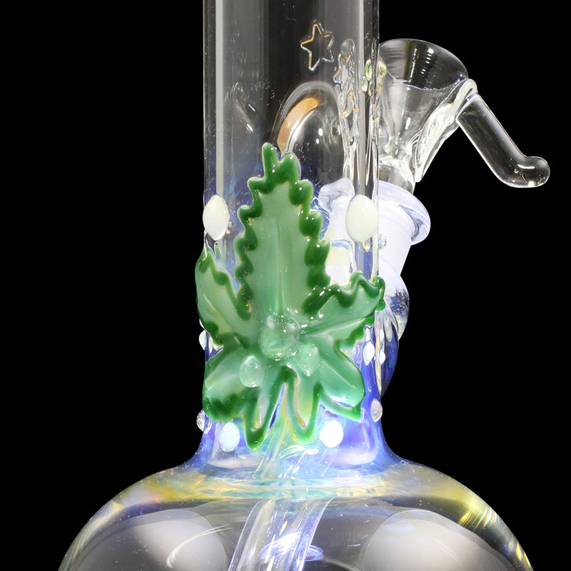 Chameleon Glass Europa Series Fumed Bong - Cannabis Leaf Chameleon Glass