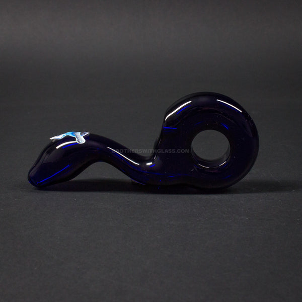 Chameleon Glass Finger Binger Hand Pipe - Blue.