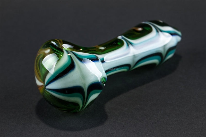 Chameleon Glass Fire in the Sky Hand Pipe - Green.