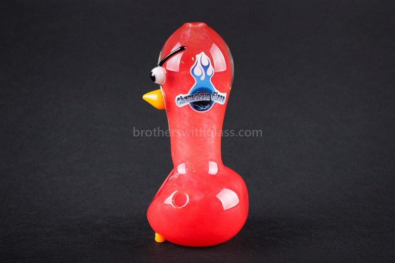 Chameleon Glass Furious Fowl Red Frit Hand Pipe.