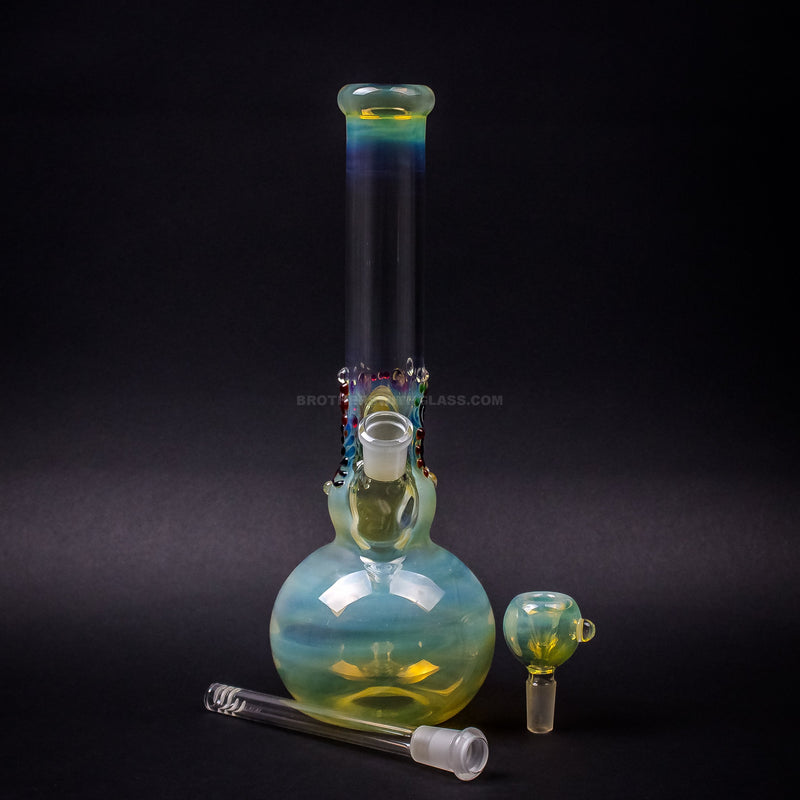 Chameleon Glass Galactic Fumed Bubble Bottom Water Pipe.