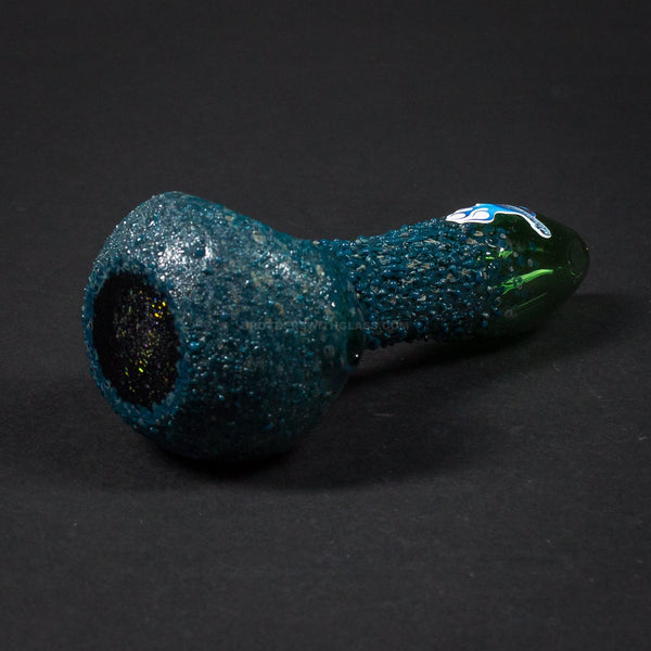 Chameleon Glass Geode Dichro Hand Pipe - Green.
