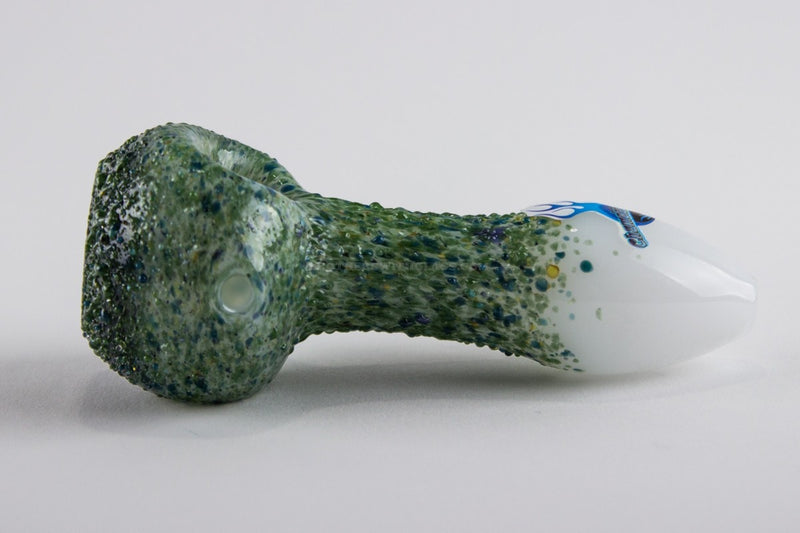 Chameleon Glass Geode Dichro White Hand Pipe.