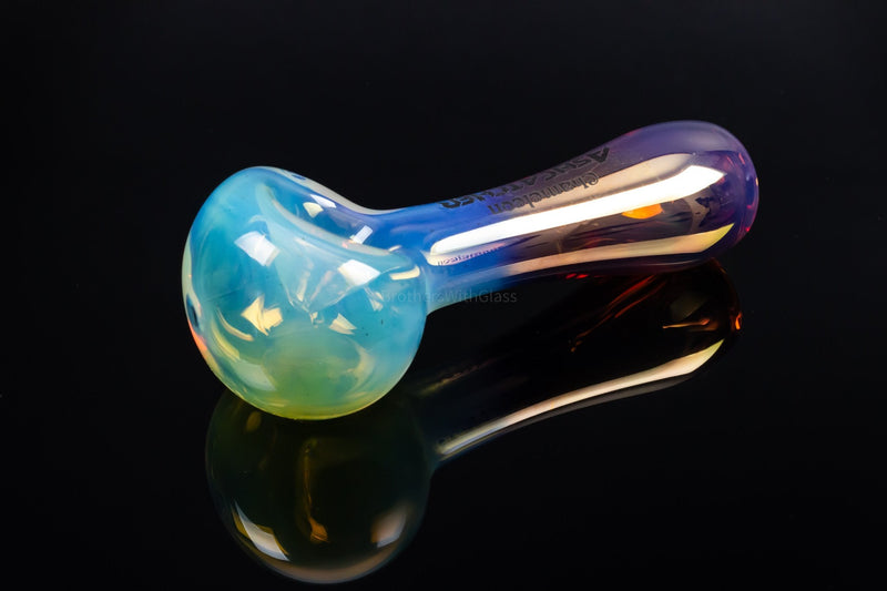 Chameleon Glass Gold and Silver Fumed Ash Catcher Spoon Hand Pipe.