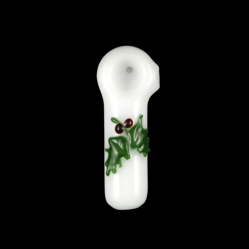 Chameleon Glass Holiday Mistletoe Hand Pipe.